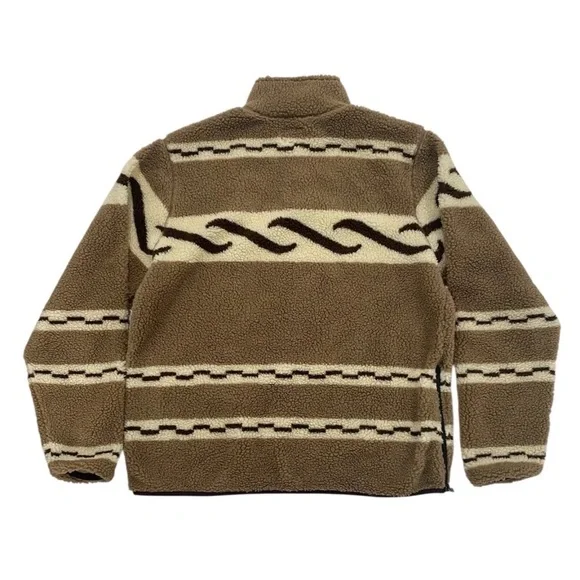 Todd Snyder Brown and Cream patterned quarter zip up fleece - Picture 2 of 12